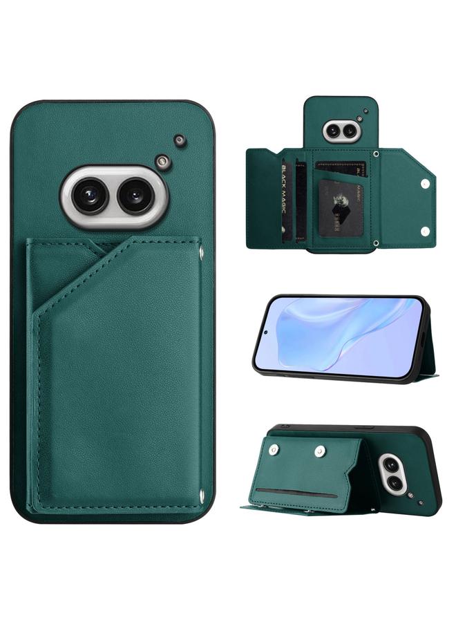 اس-توب جراب لهاتف Case For Nothing Phone 2a Skin Feel بأربعة فتحات للبطاقات مع حزام معصم - Image 1