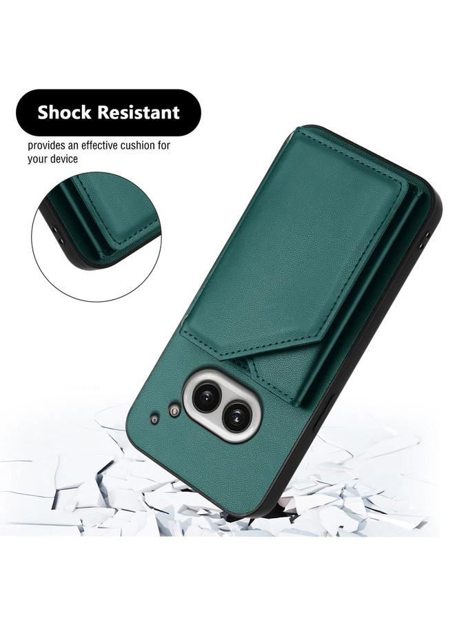 اس-توب جراب لهاتف Case For Nothing Phone 2a Skin Feel بأربعة فتحات للبطاقات مع حزام معصم - Image 3
