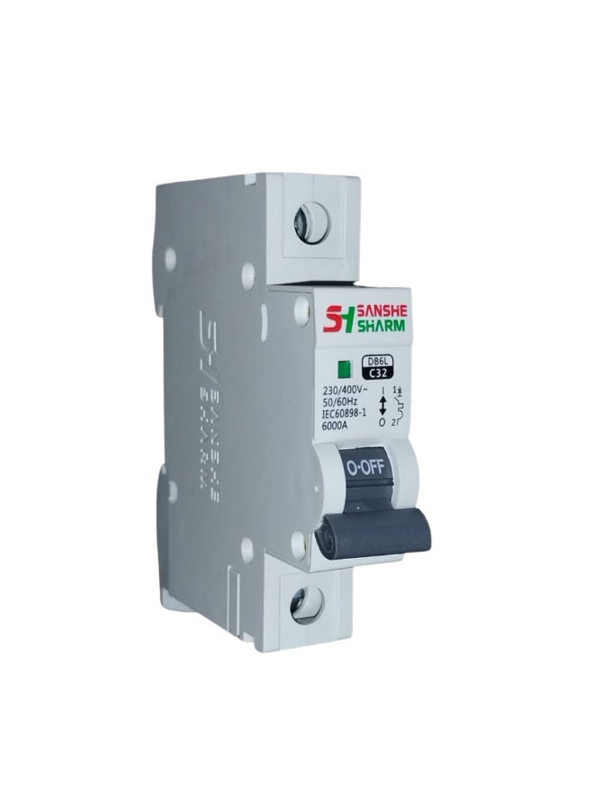 Sanshe sharm Circuit Breaker 32 Amp Single  - 230/400 V - 50/60 Hz - IEC60898-1- Original Sanshe Sharm - Image 1