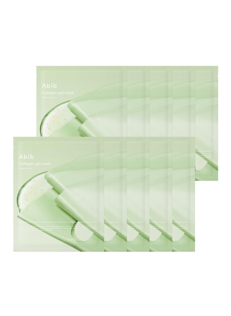 abib - Abib Collagen Gel Mask Heartleaf Jelly 10 Sheets Soothing I Korean Vegan Collagen Cooling Calming Hyaluronic Acid Hydrogel Face Mask Skin Care - Image 1