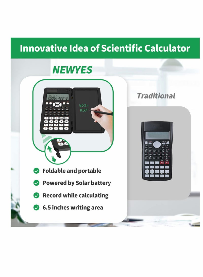 SYOSI Engineering Scientific Calculator with Writing Tablet Upgraded 991MS, with Solar Battery, 349 Functions, Professional Portable Foldable Calculator Notepad for Students Teacher Engineer - Image 2