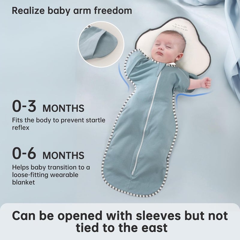 LYAROMIS Baby Sleep Sack,Baby Swaddle Wrap,Swaddle Blanket With Arms,2 Way Zipper For 0-3 Months Baby,Ultra-Soft Newborn Sleeping Wraps For Infant Baby Gift,Improves Sleep (pink, S) - Image 3