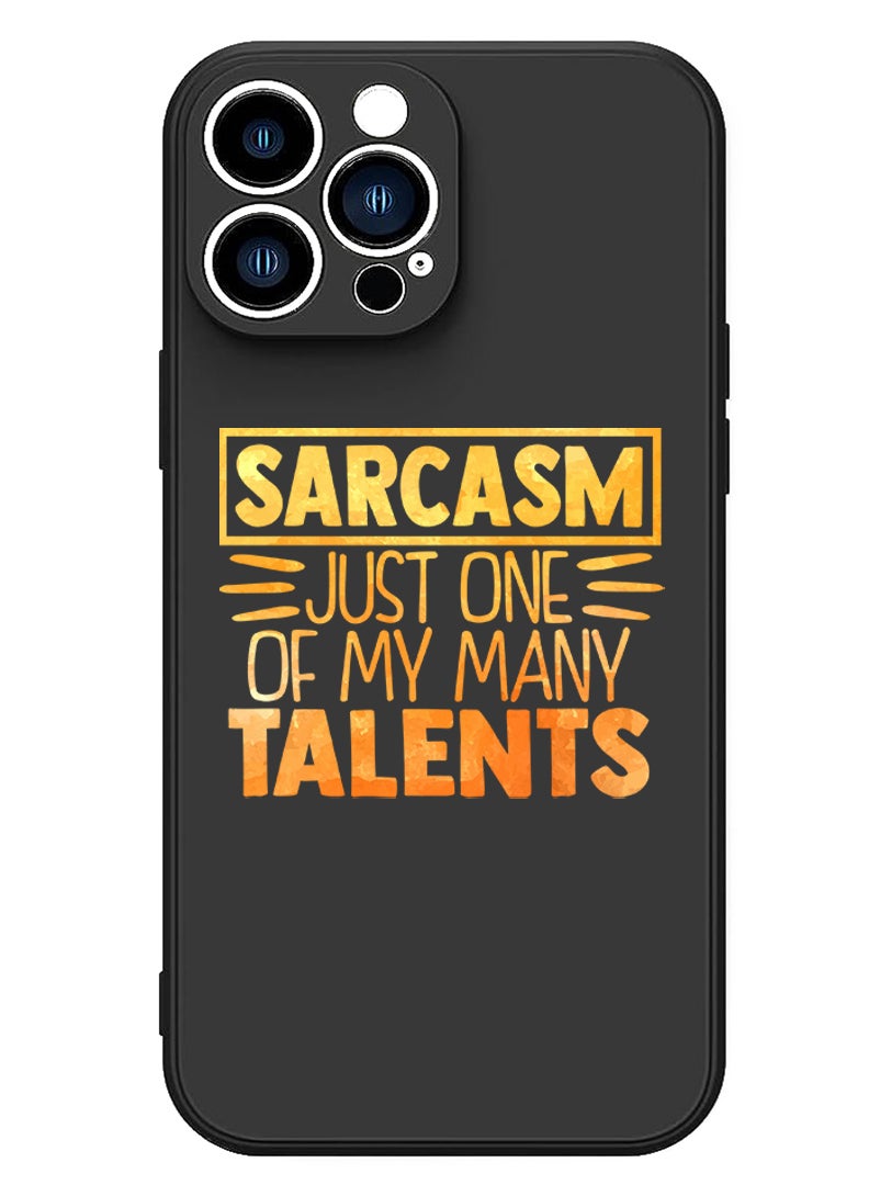 Theodor Protective Slim Fit Case Liquid Silicone Cover with Full Body Protection Anti-Scratch Shockproof Case For iPhone 12 Pro Max Black  - Sarcasm just one of my many talents copy - Image 1