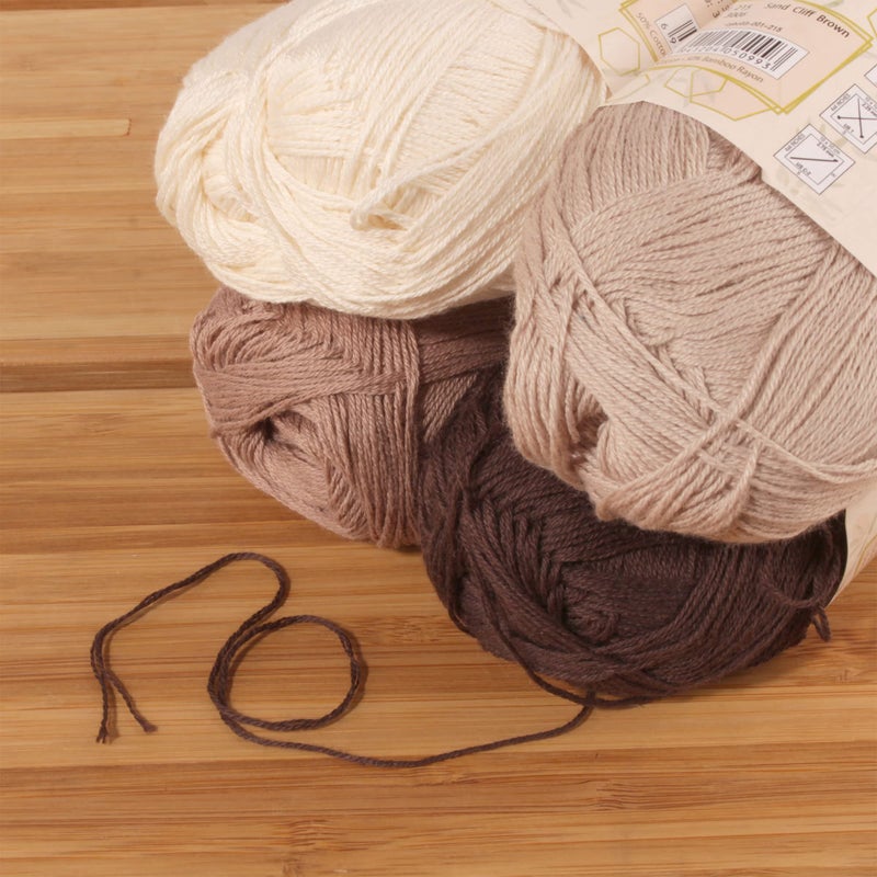 BambooMN JubileeYarn Baby Soft Bamboo Cotton Yarn - 50g/Skein - Shades of Brown - 4 Skeins - Image 3