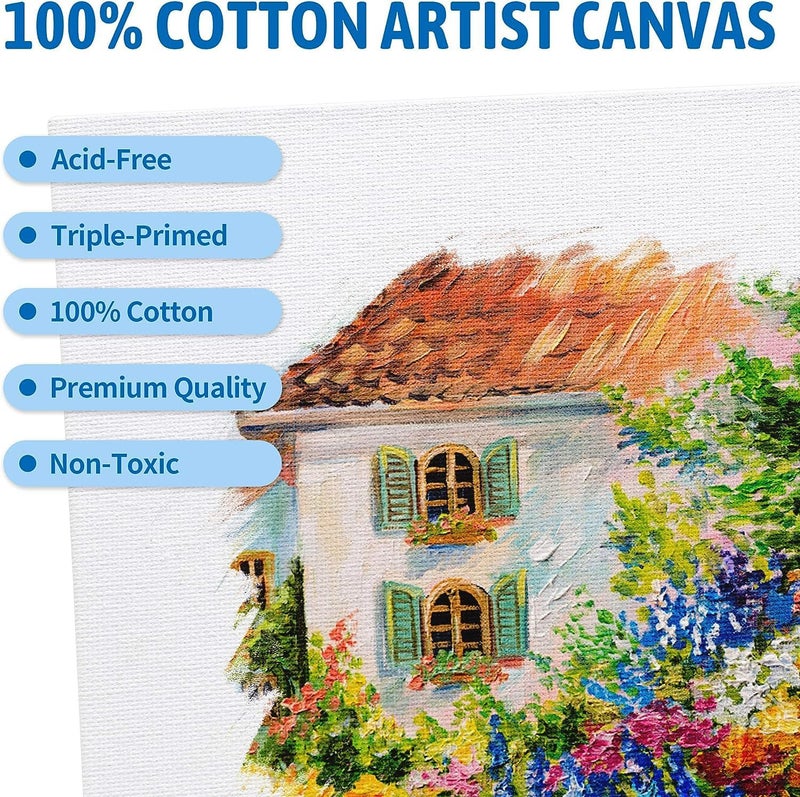 Kuber Industries Kuber Industries Blank Cotton Canvas Boards for Painting 10x10 CM Pack of 6 (White) - Image 4