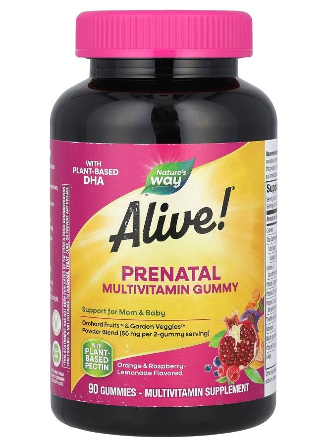 Alive!® Prenatal Multivitamin Gummy Orange & Raspberry-Lemonade 90 Gummies