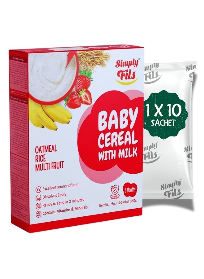 Simply Fils Baby cereals with Milk Oatmeal Rice Multifruit - Image 1