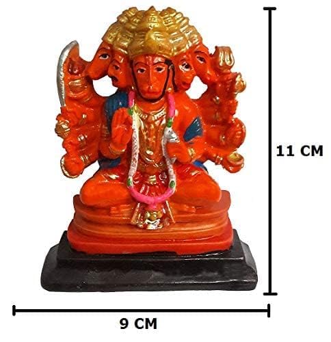 HC VILLA Hanuman Ji Murti | Bajrangbali Sankat Mochan Balaji Idol for Car Dashboard, Temple Pooja, Home & Office Decor | Spiritual Statue Showpiece Gift for Positive Energy, Good Luck & Success - Image 2