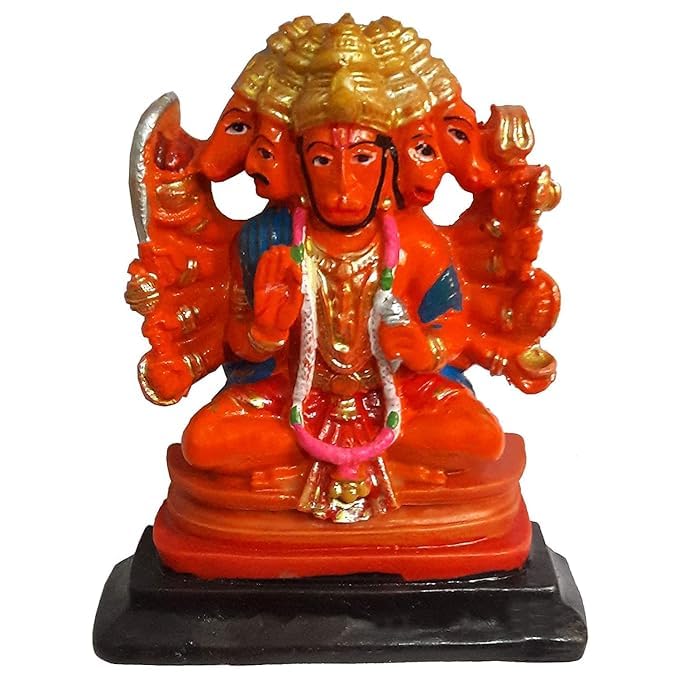 HC VILLA Hanuman Ji Murti | Bajrangbali Sankat Mochan Balaji Idol for Car Dashboard, Temple Pooja, Home & Office Decor | Spiritual Statue Showpiece Gift for Positive Energy, Good Luck & Success - Image 1
