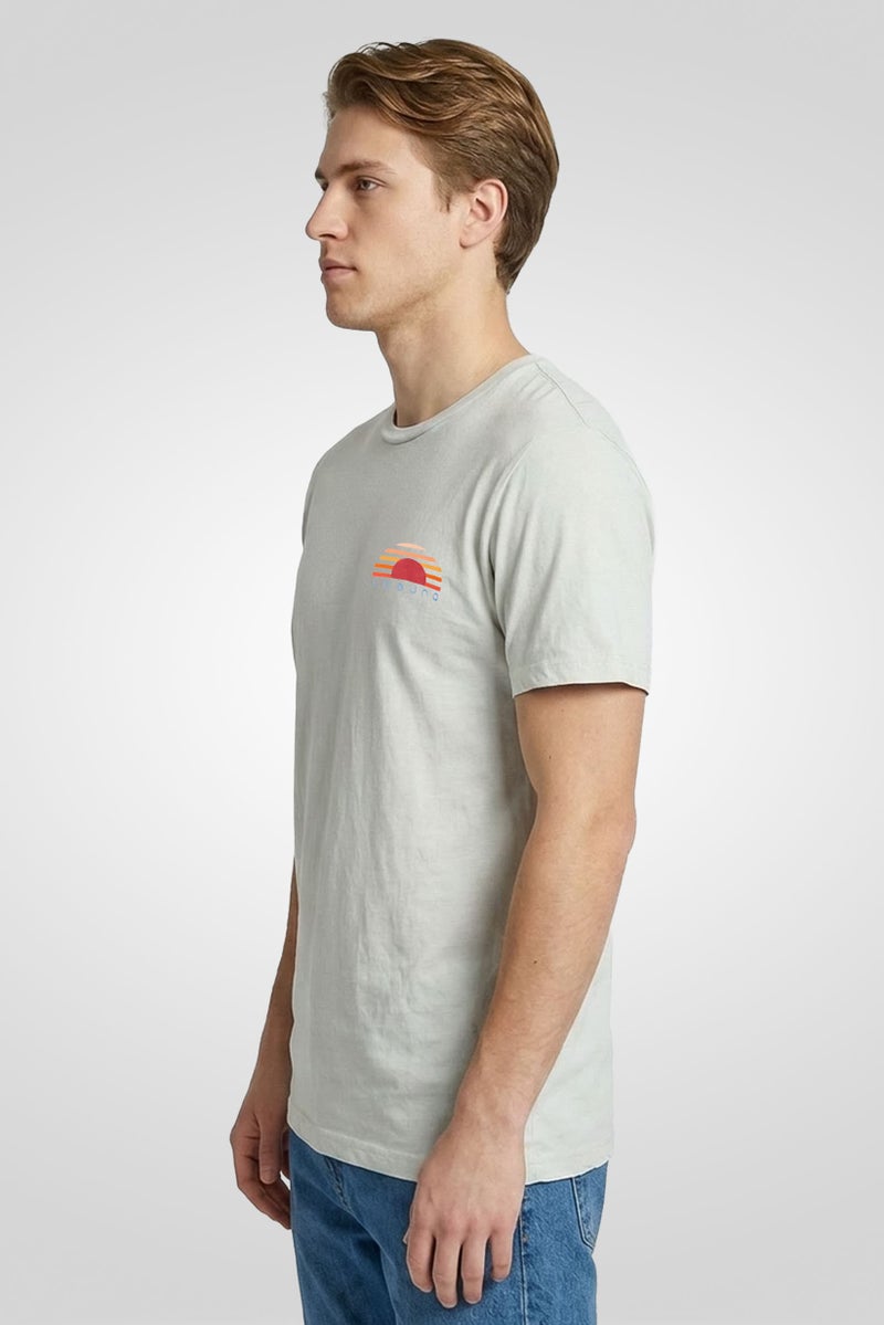 Laguna Men Crew Neck Short Sleeve Graphic Print T-Shirt, Ice Blue - Image 3