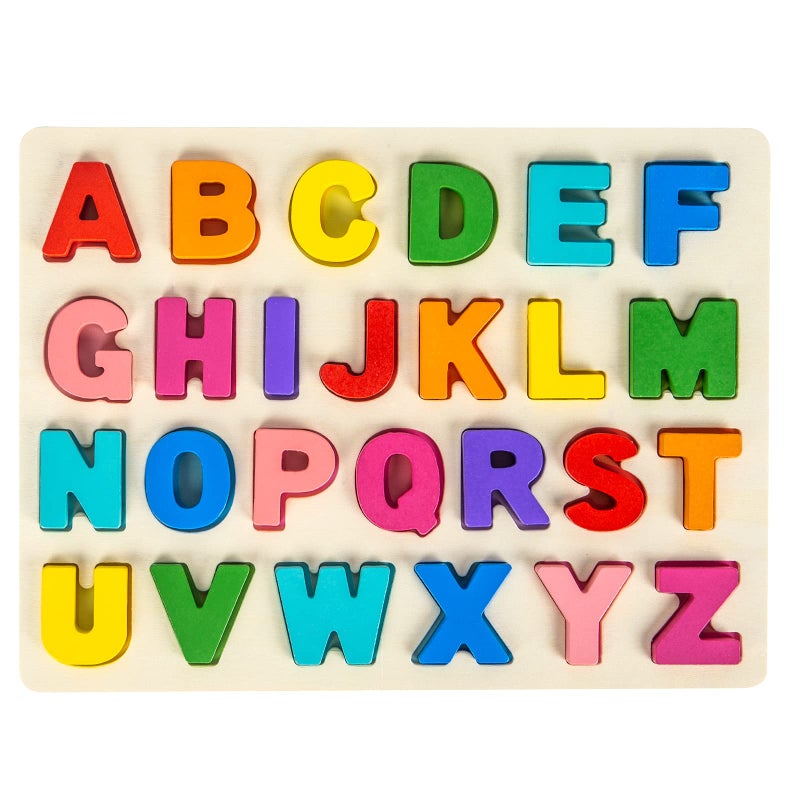 Attmu Alphabet Puzzle Wooden Puzzles for Toddlers 3 4 5 Year Old, ABC Puzzle Shape Alphabet Learning Puzzles Toys with Puzzle Board & Letter Blocks, Preschool Educational for Girls Boys - Image 1
