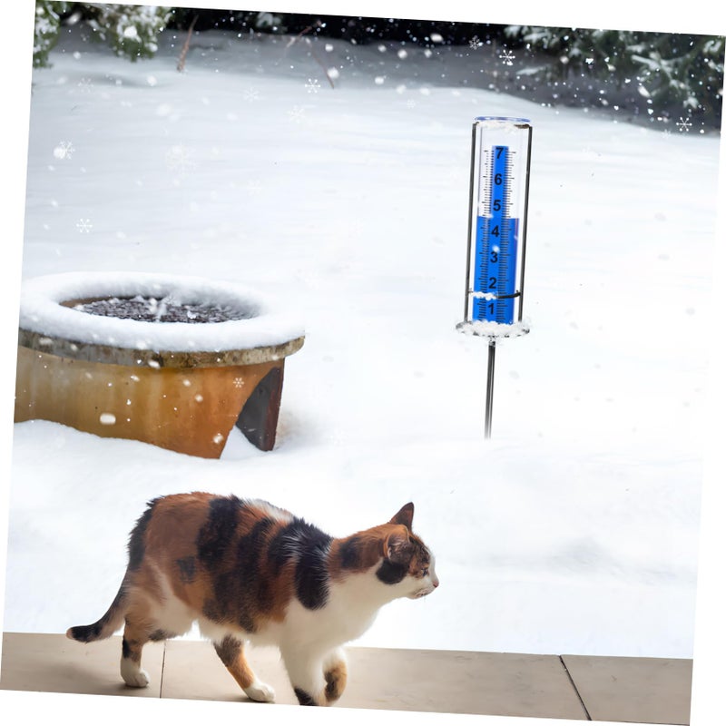 قطعتان من مجموعة مقياس المطر البلاستيكي الخارجي للعشب والحديقة، سهل الاستخدام لقياس المياه - Image 5