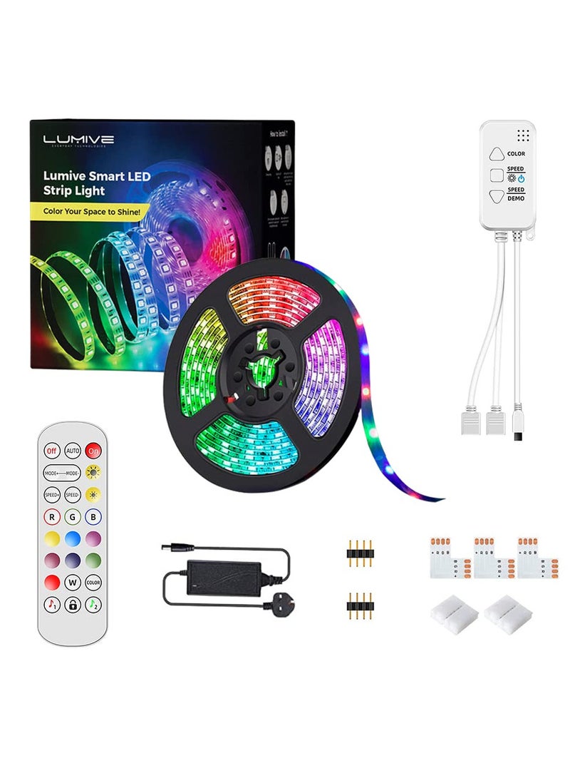 LUMIVE Smart LED Strip Lights 5M Waterproof RGB WiFi Alexa Compatible Lumive for Home Decor Indoor Outdoor Lighting - Image 1
