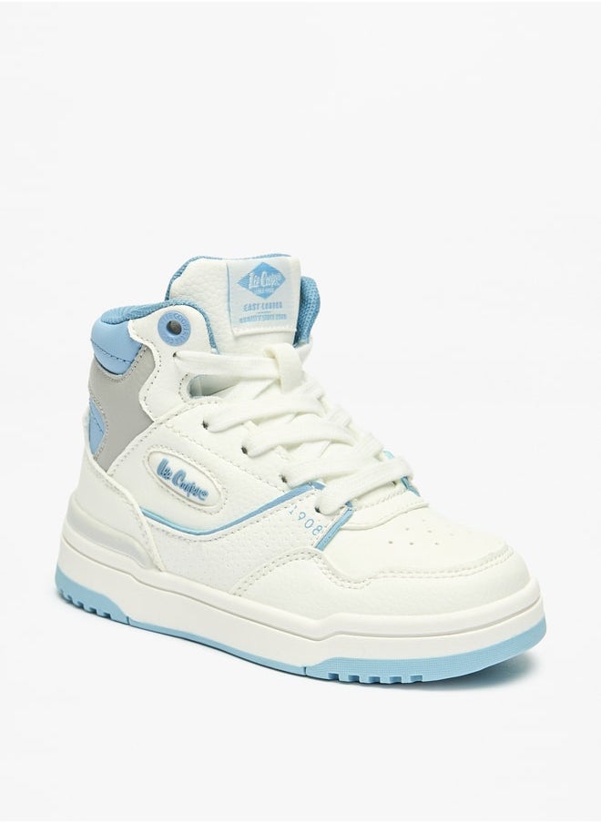 Lee Cooper - Boys' Panelled Hi-Top Sneakers with Lace-Up Closure - Image 1