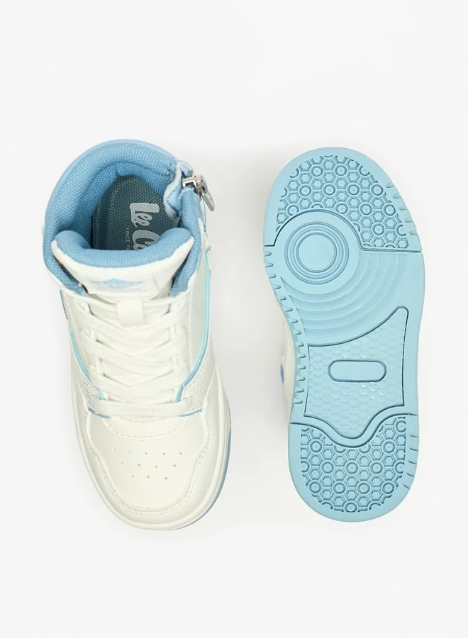 Lee Cooper Boys' Panelled Hi-Top Sneakers with Lace-Up Closure