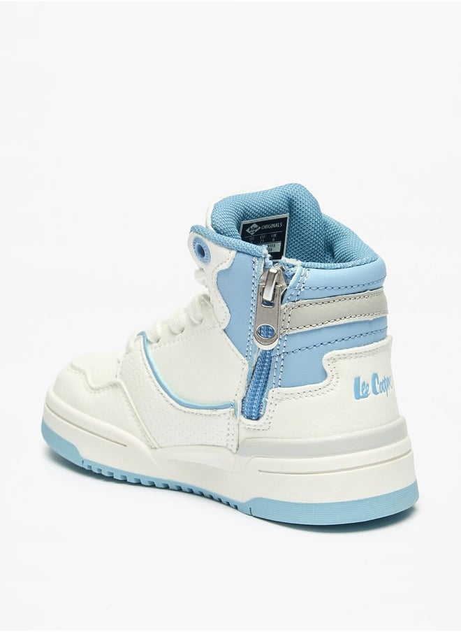 Lee Cooper - Boys' Panelled Hi-Top Sneakers with Lace-Up Closure - Image 1