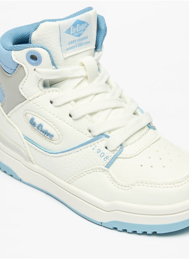 Lee Cooper - Boys' Panelled Hi-Top Sneakers with Lace-Up Closure - Image 1