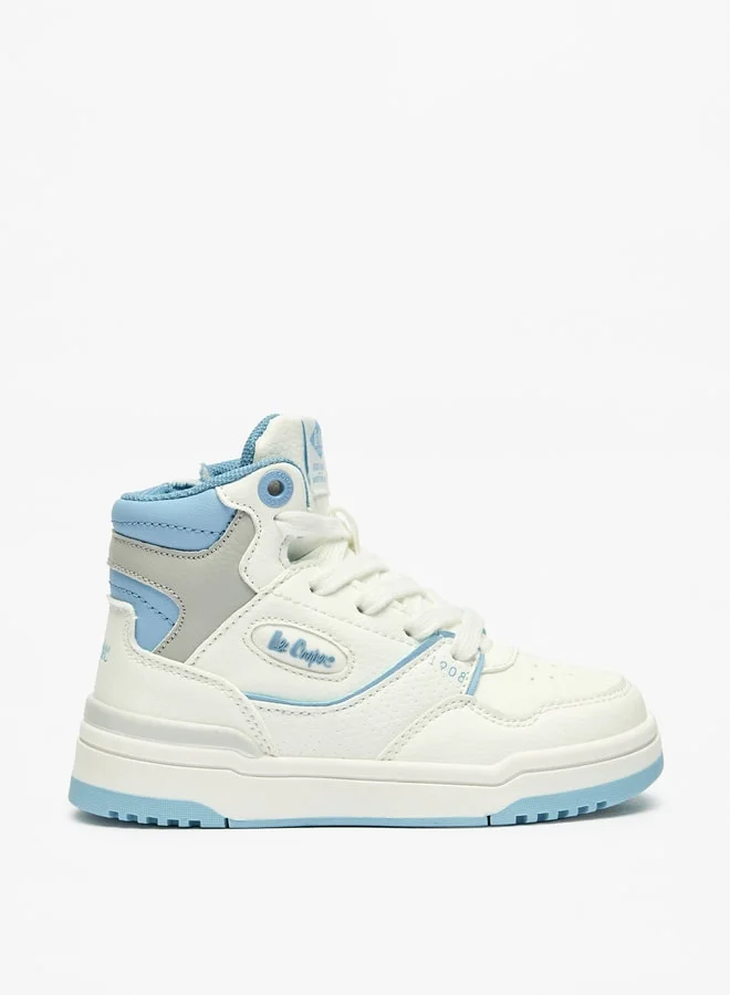 Lee Cooper Boys' Panelled Hi-Top Sneakers with Lace-Up Closure