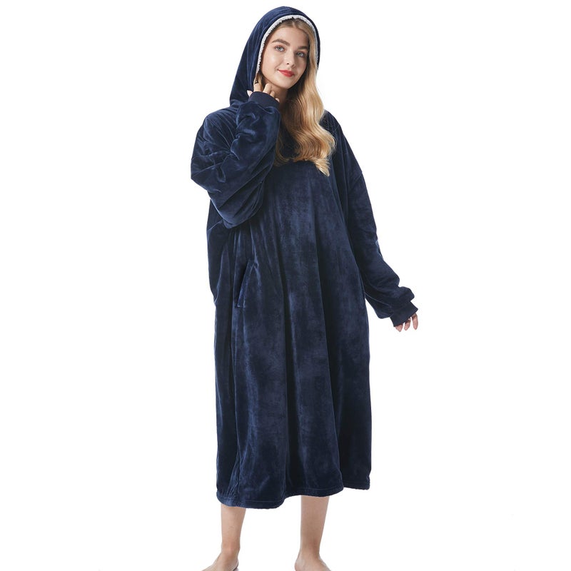 Felicigeely Hoodie Blanket  Long Wearable Blanket Sweatshirt for Adults Women Men Warm Cozy Thick Oversized Blanket Hoodie with Pocket and Sleeves Gift for Her Mom Girls - Image 1