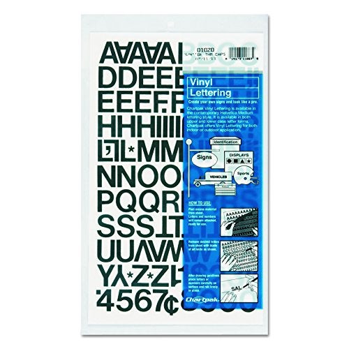 Chartpak Self-Adhesive Vinyl Capital Letters and Numbers, 3/4 Inches High, Black, 94 per Pack (01020) - Image 3
