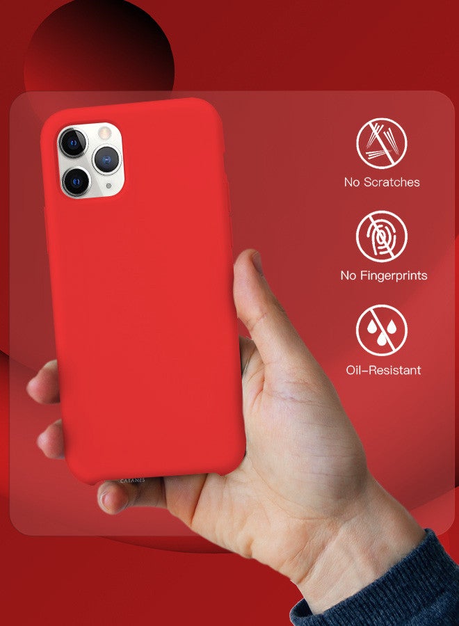 CATANES [for iPhone 11 Pro Max] 3 Pack Silicone Case and 2 3D Screen Protectors Shockproof Protective Case Anti Scratch Smooth Case Cover/Red - Image 4