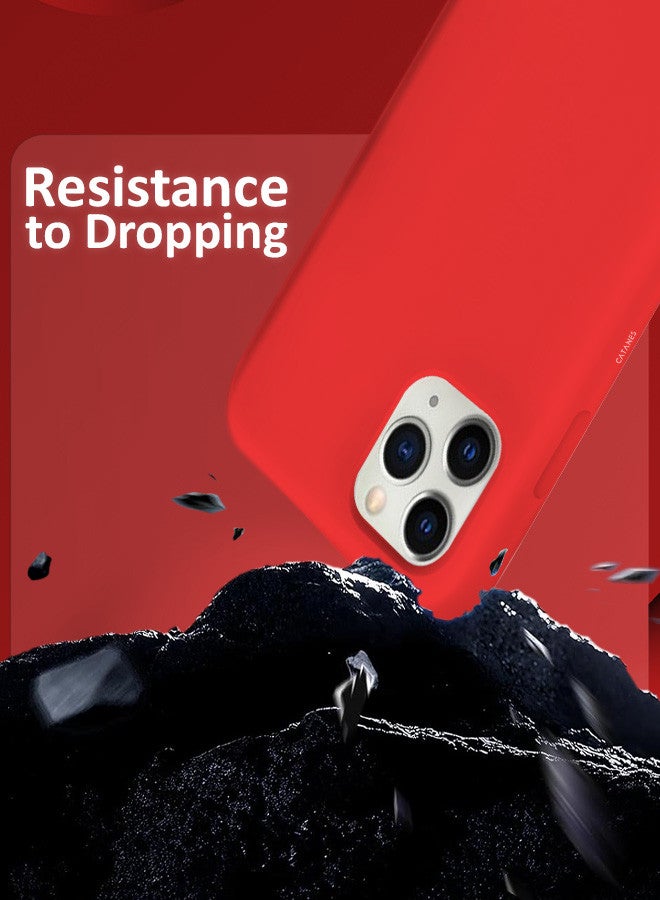 CATANES [for iPhone 11 Pro Max] 3 Pack Silicone Case and 2 3D Screen Protectors Shockproof Protective Case Anti Scratch Smooth Case Cover/Red - Image 3