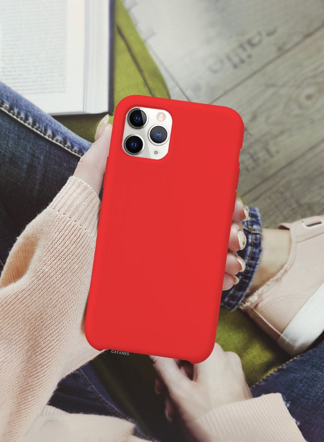 CATANES [for iPhone 11 Pro Max] 3 Pack Silicone Case and 2 3D Screen Protectors Shockproof Protective Case Anti Scratch Smooth Case Cover/Red - Image 5