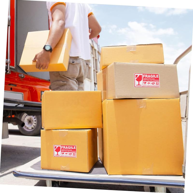NUOVI Fragile Sticker | 90 X 50mm Size, 300 Stickers | Strong Adhesive Red Fragile Labels, Warning Sticker, for Shipping, Goods Packing & Moving - Image 4