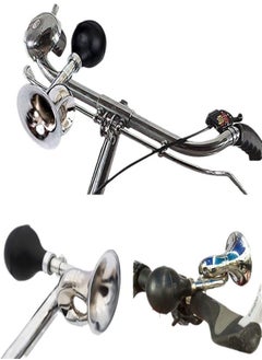 Generic Bugle Horn Retro Clown Horn Kids Bike Horn Classic Vintage Metal Twist Loudspeaker Siren Hooter Snail Air Horn for Vehicles Bicycles Golf Cart  - Image 3