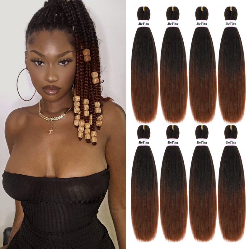 Liang Dian Pre Stretched Braiding Hair Ombre 12 Inch 8 Packs Synthetic Crochet Braids Hot Water Setting Professional Soft Yaki Texture Synthetic Hair Extensions12 Inch 1B30