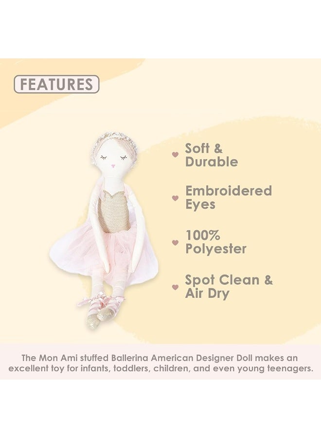 Mon Ami Ballerina Stuffed Doll 22 Plush Ballerina Doll for Girls Use as Toy or Room Decor Great Gift for Kids of All Ages - Image 2