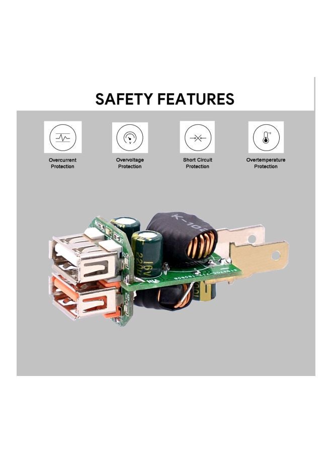 شاحن سيارة بمنفذ USB مُزدوج مع فتحة أحمر وأسود - Image 5