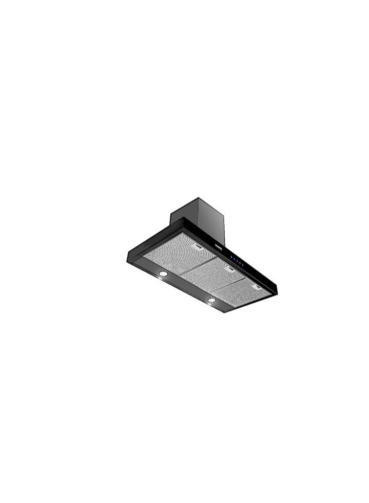 Hans T-shaped Wall Mount Cooker Hood 90 Cm 1000 m3/Hr 3 Aluminum Filters 2 Carbon Filters ST 90-1000 Black - Image 1