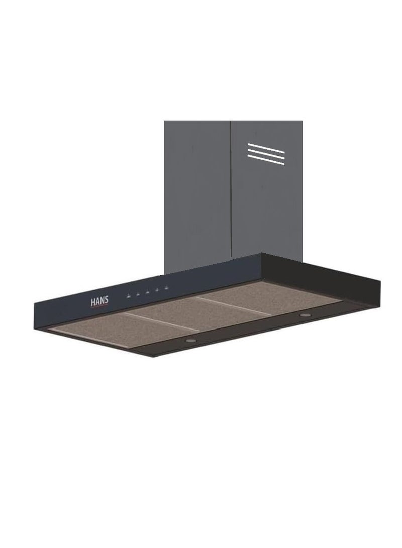 Hans T-shaped Wall Mount Cooker Hood 90 Cm 1000 m3/Hr 3 Aluminum Filters 2 Carbon Filters ST 90-1000 Black - Image 4