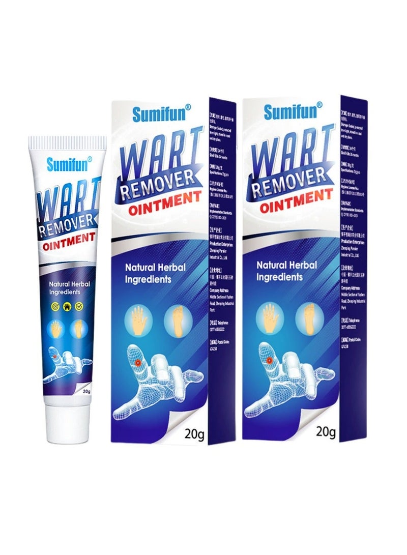 Sumifun 2-PACKS Wart Removal Cream,  Wart Remover for Plantar Warts, Common Warts, Corns, Wart Cream 20g*2 - Image 1