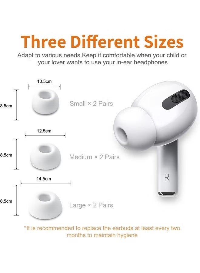 نيو هامبشاير 12 زوجًا من أطراف الأذن السيليكونية البيضاء لـ AirPods Pro وAirPods Pro 2 | أطراف أذن بديلة مع علبة تخزين محمولة - Image 3