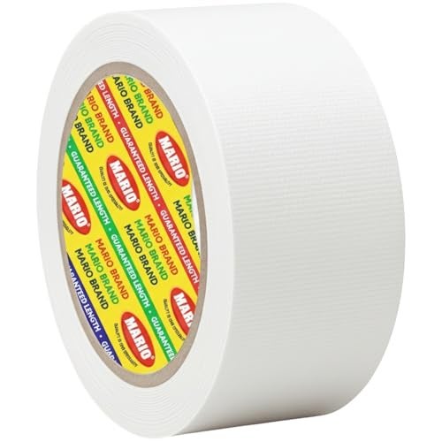 Mario Multipurpose Duct Tape White 48mm x 25mtr – Super Strong Hold Waterproof Adhesive Tape for Book Binding, Packaging, Sealing, DIY Projects, Crafting, Repairs, Home & Office Use – Easy to Tear - Image 1