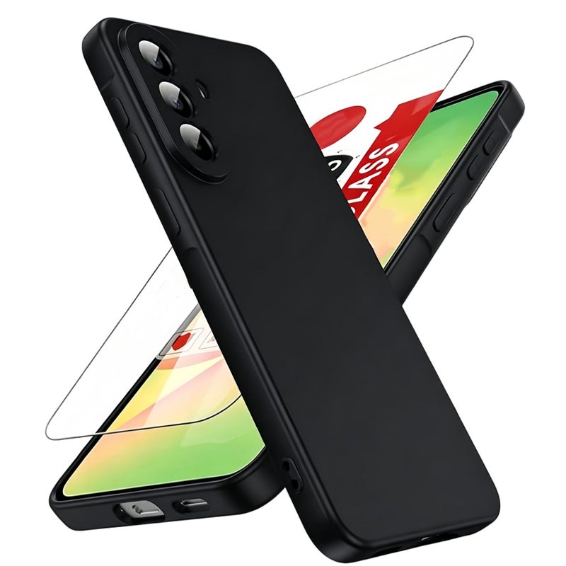 Burgundy Shockproof Soft Phone Case for Samsung Galaxy A37 with Screen Protector - Image 1