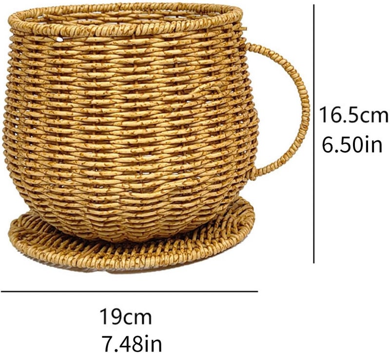 Modern Coffee Storage Box with Woven Aesthetic Finish Imitation Rattan Basket for Home Use Coffee - Image 5