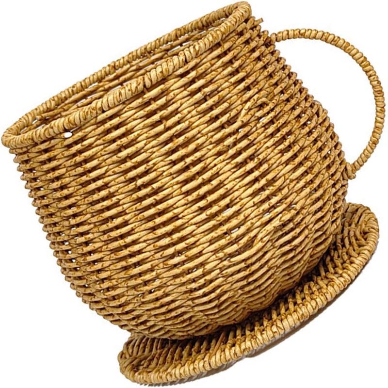 Modern Coffee Storage Box with Woven Aesthetic Finish Imitation Rattan Basket for Home Use Coffee - Image 1