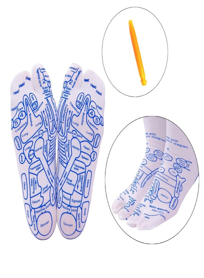Broman Massage Socks,Reflexology Socks Precisely Printed With Reflexology Chart Of Both Sole And Instep. Provide You A Good Choice To Have A Full Foot Massage By The Acupressure Pen- Socks For Women - Image 2