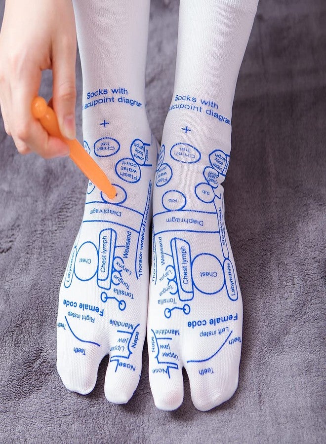 Broman Massage Socks,Reflexology Socks Precisely Printed With Reflexology Chart Of Both Sole And Instep. Provide You A Good Choice To Have A Full Foot Massage By The Acupressure Pen- Socks For Women - Image 4