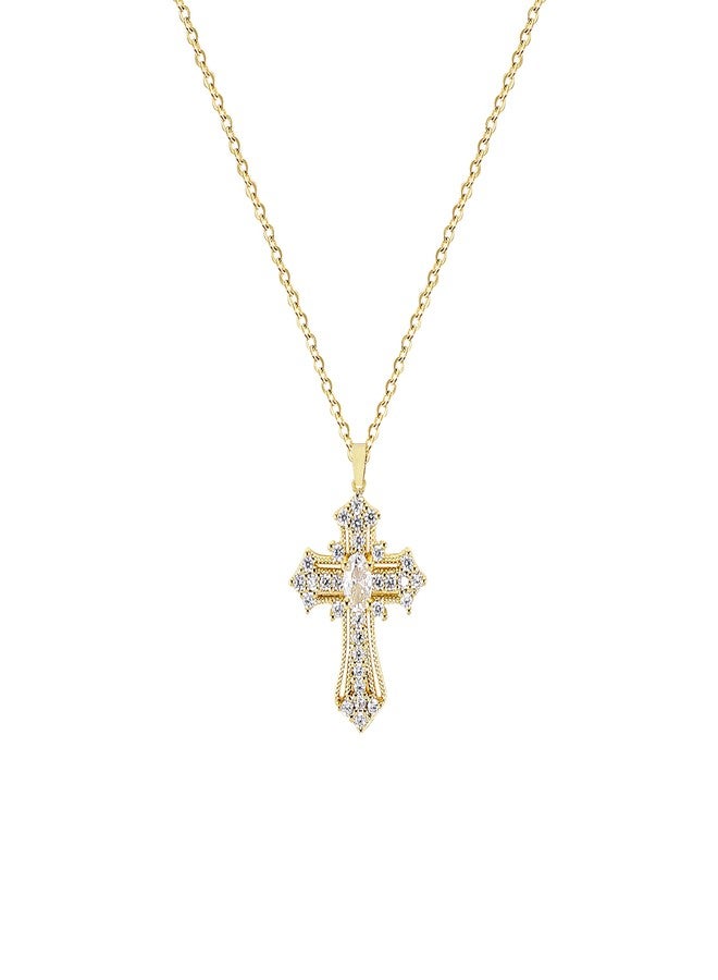LLIYSOUN Cross Pendant Necklace for Women Jewelry Gold Cross Necklaces for Women Cross Necklace Minimalist Trendy Jewelry Valentines Day, Cubic Zirconia, Cubic Zirconia - Image 1