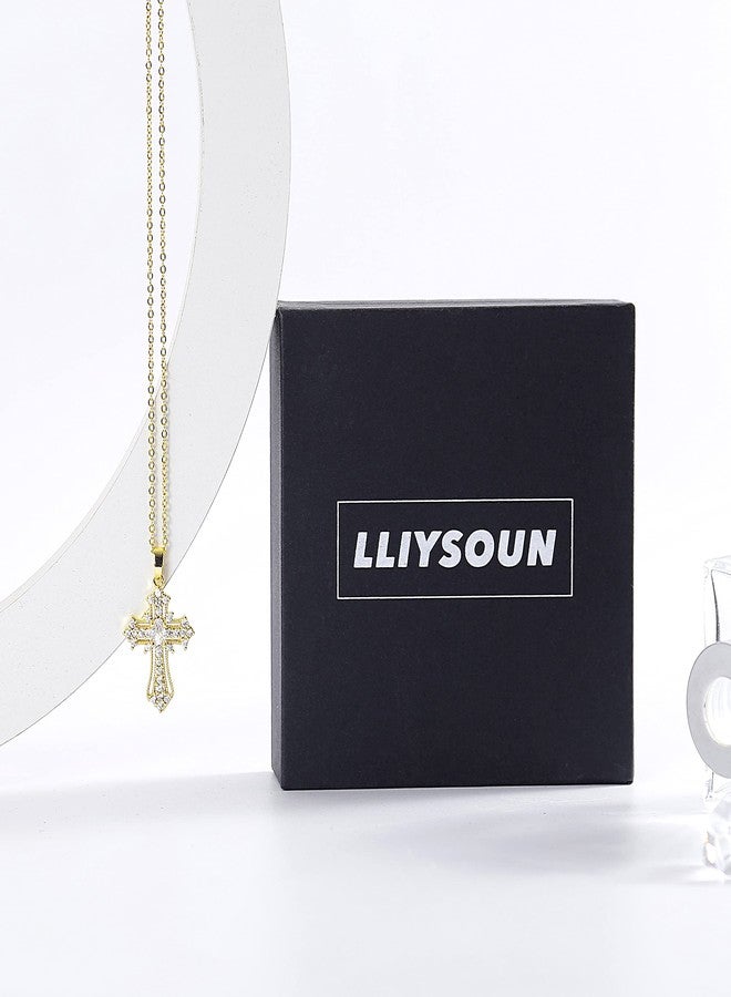 LLIYSOUN Cross Pendant Necklace for Women Jewelry Gold Cross Necklaces for Women Cross Necklace Minimalist Trendy Jewelry Valentines Day, Cubic Zirconia, Cubic Zirconia - Image 5