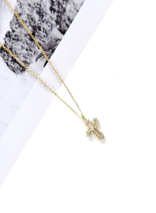 LLIYSOUN Cross Pendant Necklace for Women Jewelry Gold Cross Necklaces for Women Cross Necklace Minimalist Trendy Jewelry Valentines Day, Cubic Zirconia, Cubic Zirconia - Image 2