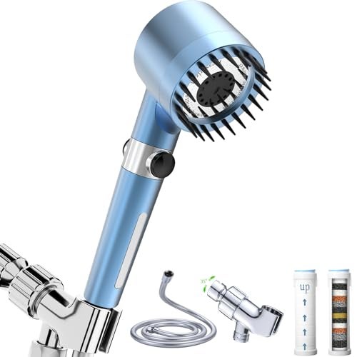 xianshengle Shower Head with HandheldFiltered Shower Heads High Pressure High Flow Even with Low Water PressureHand Held Showerhead Set Filtered Showerhead with 59Replacement HoseBracketCotton Filters - Image 1