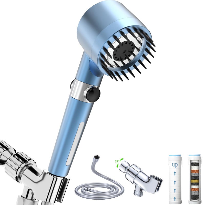 xianshengle Shower Head with HandheldFiltered Shower Heads High Pressure High Flow Even with Low Water PressureHand Held Showerhead Set Filtered Showerhead with 59Replacement HoseBracketCotton Filters - Image 2