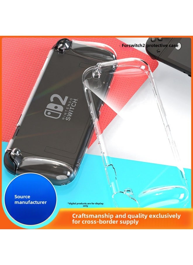 Generic For Switch 2 Protective Case Nintendo Game Console Switch 2 All-inclusive Transparent Anti-drop Protective Case-Model:Transparent Black-switch2 Protective Case  - Image 2
