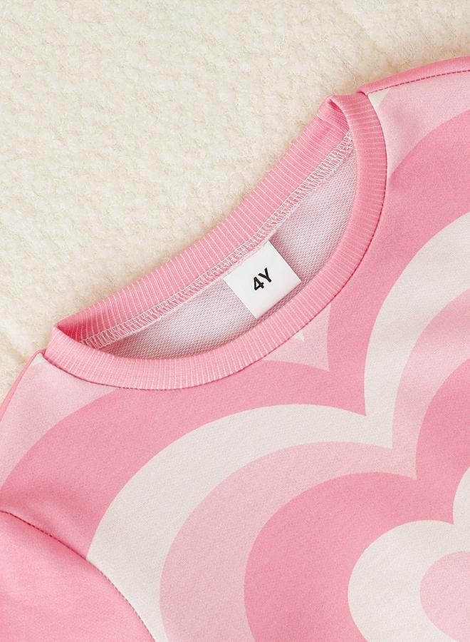 Take Two Girl'S Graphic Print Long Sleeve T-Shirt With Flare Pants Set - Image 3