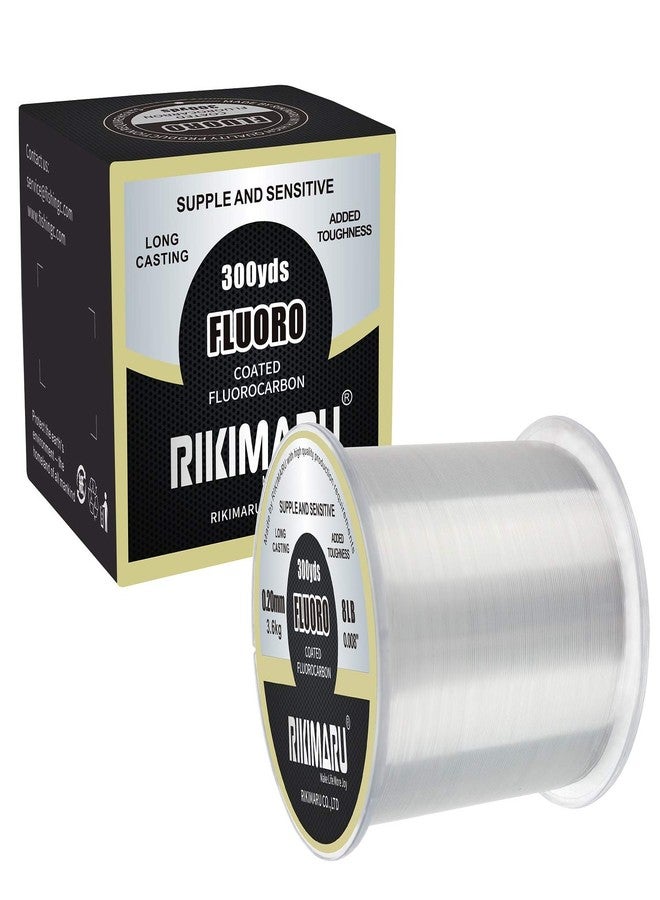 RIKIMARU Fluoro Fishing Line, 100% Fluorocarbon Coated Fishing Line (Clear, 10LB/0.28mm/300Yds) - Image 1